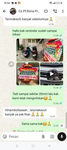 Testimonial Papan Bunga ranggasari